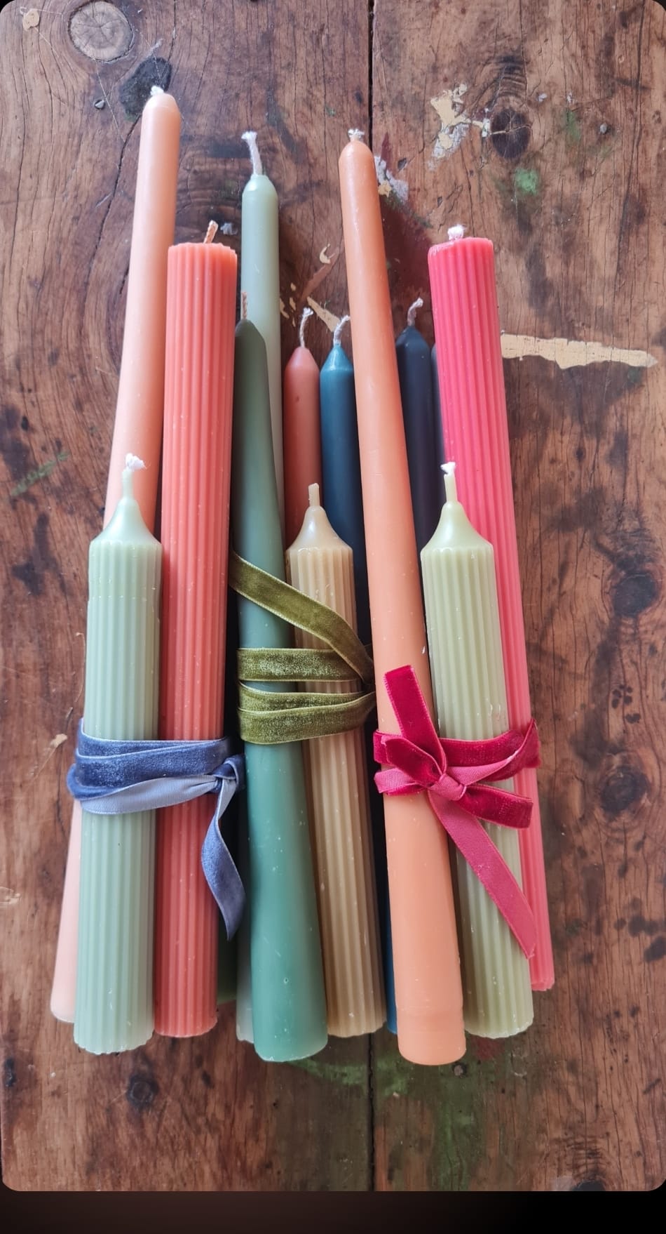 Beeswax taper candle bundle