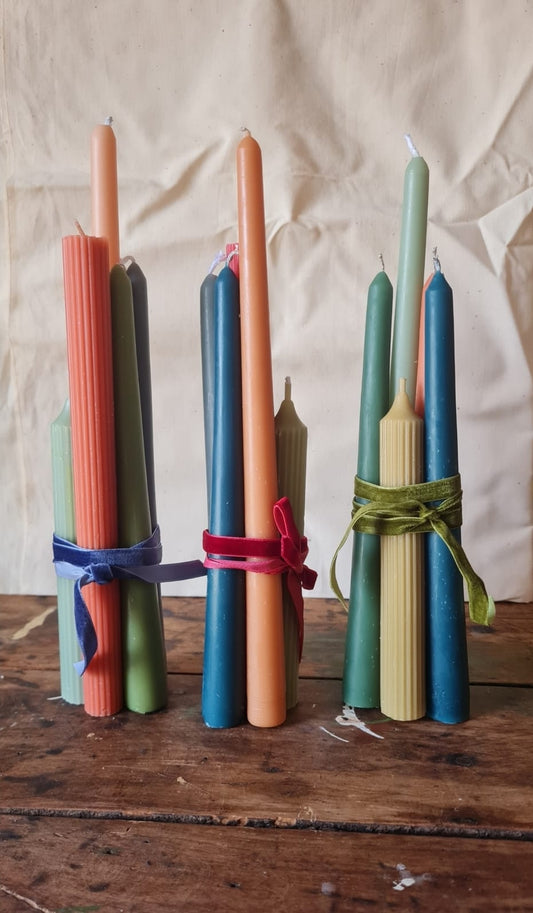 Beeswax taper candle bundle