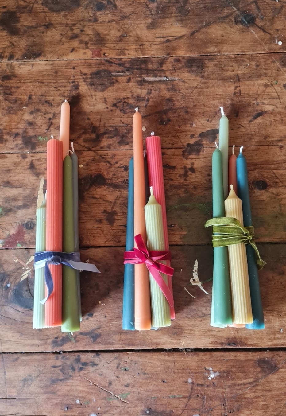 Beeswax taper candle bundle